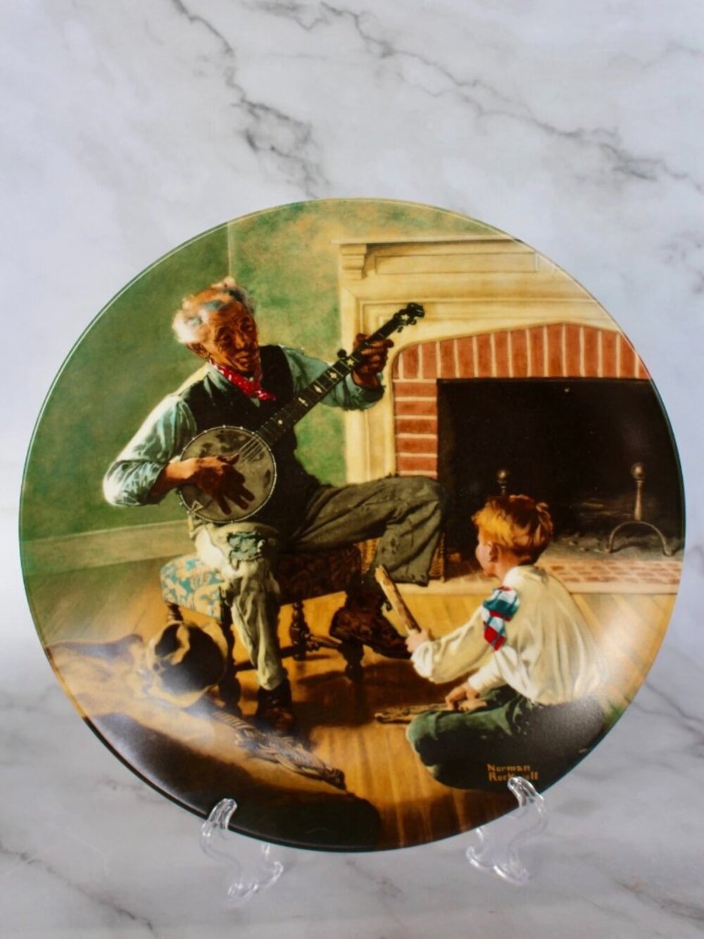 Vintage Norman Rockwell The Banjo Player Decorative Plate